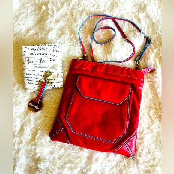 Barr + Barr Red Crossbody Bag - Picture 1 of 7